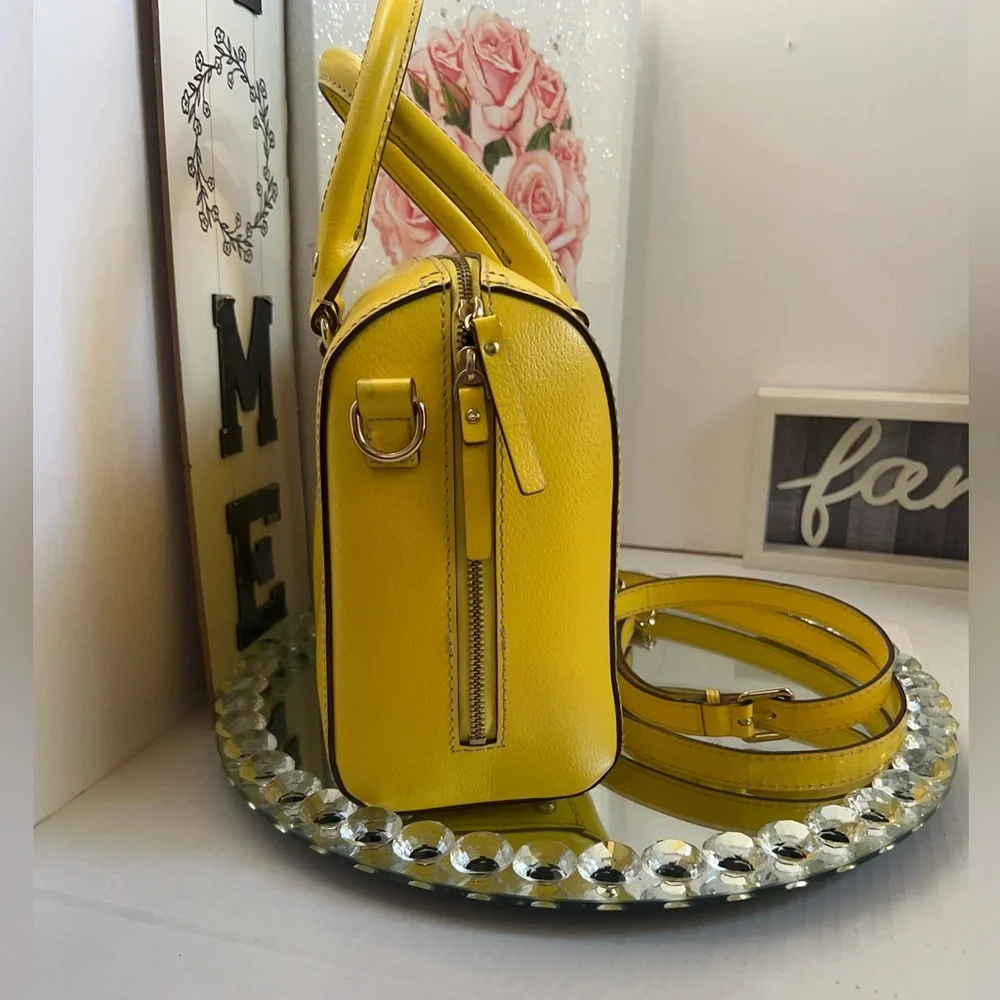 KATE SPADE  Alessa Wellesley yellow leather Satchel Crossbody or Handbag